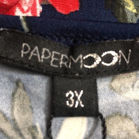 Papermoon navy blue red floral strappy back tank top 3x - Picture 7 of 12